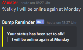 Set your status as Afk