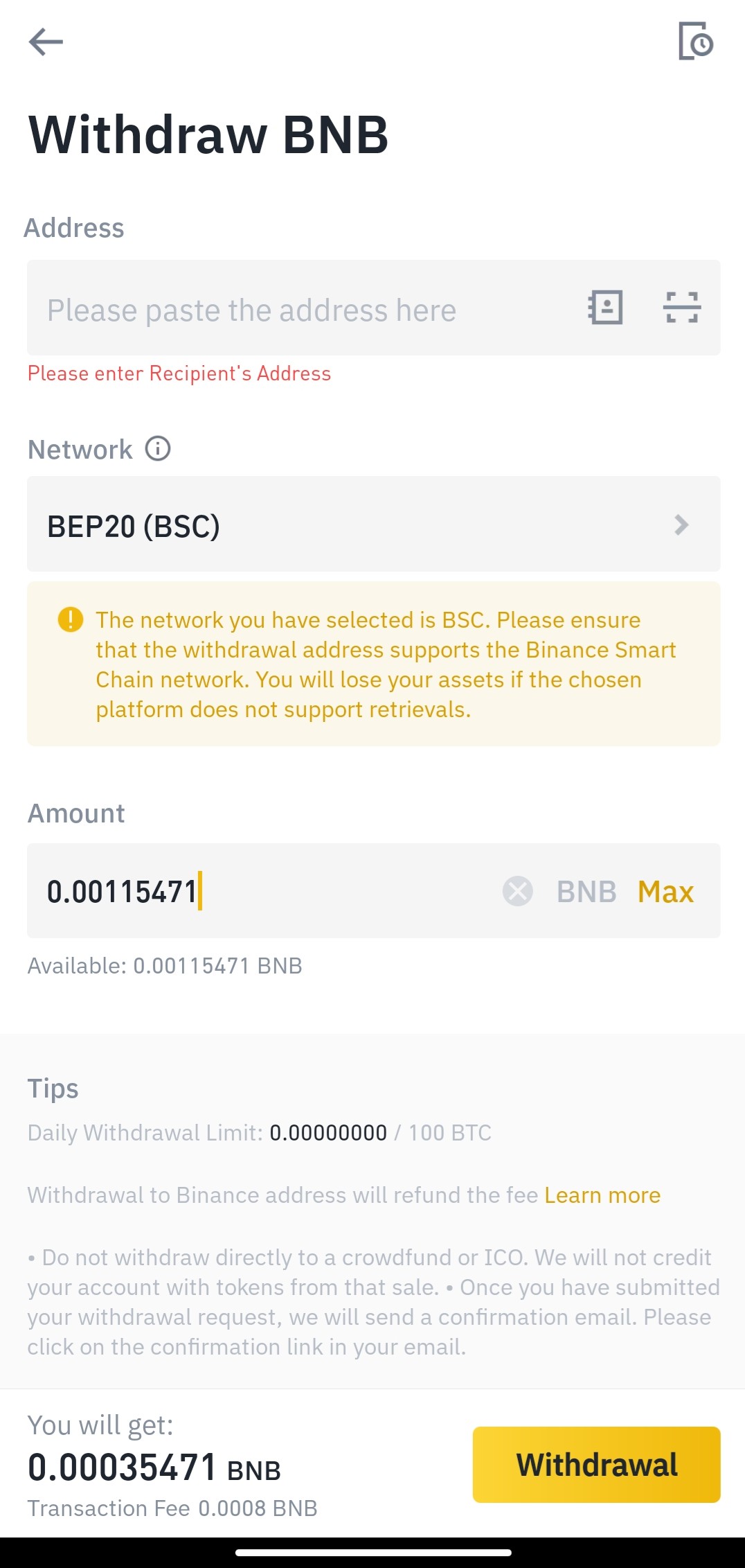 How to send funds from Binance to Trust Wallet - docs ...