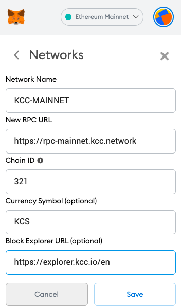 can i connect metamask to kucoin