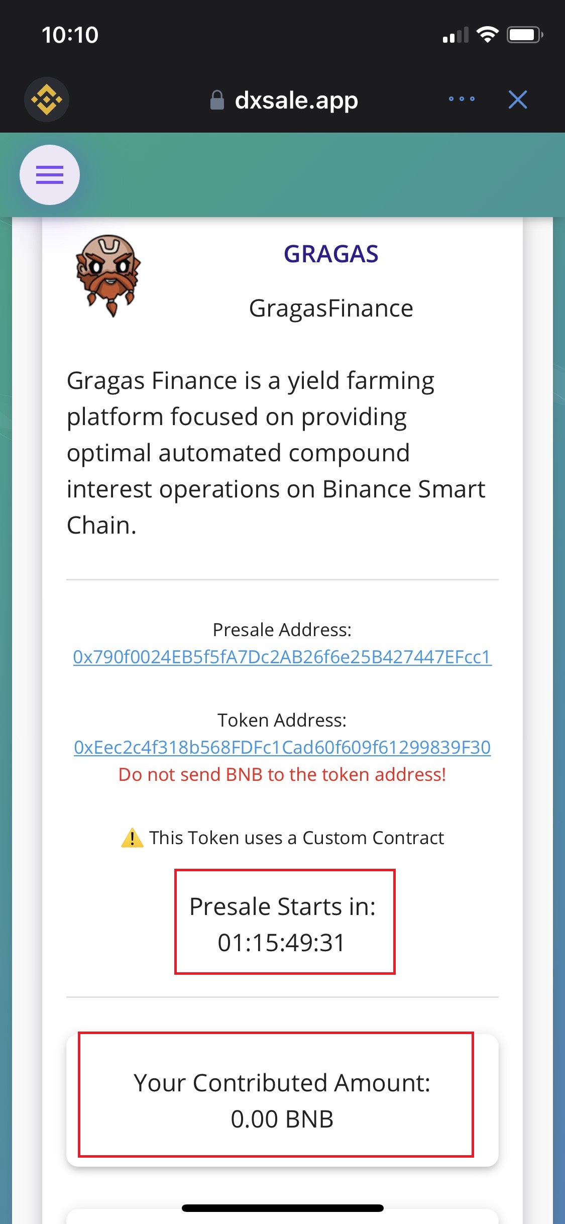 How to join IDO on DxSale - GragasFinance